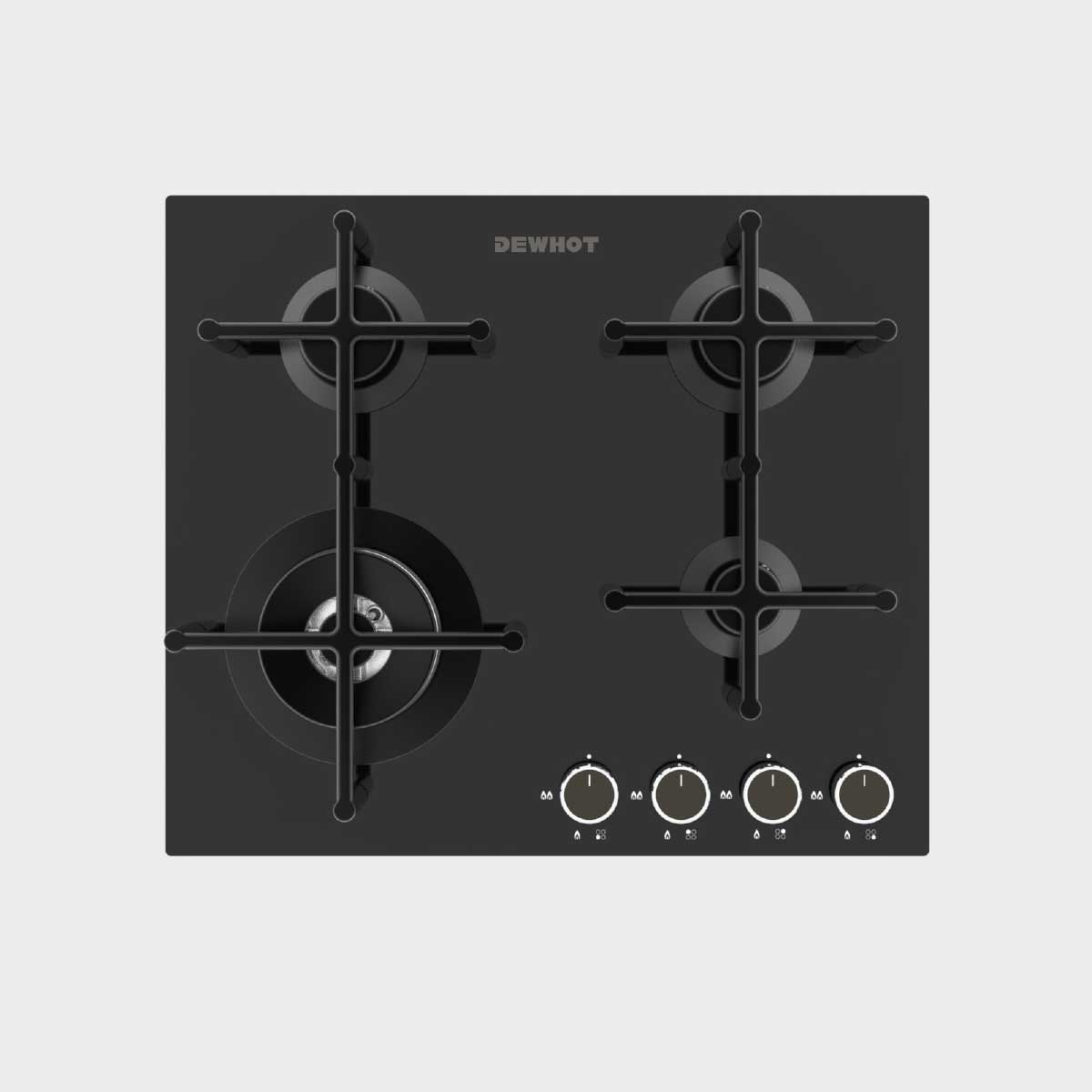 Dewhot 4 Burner Hob – Tempered Glass