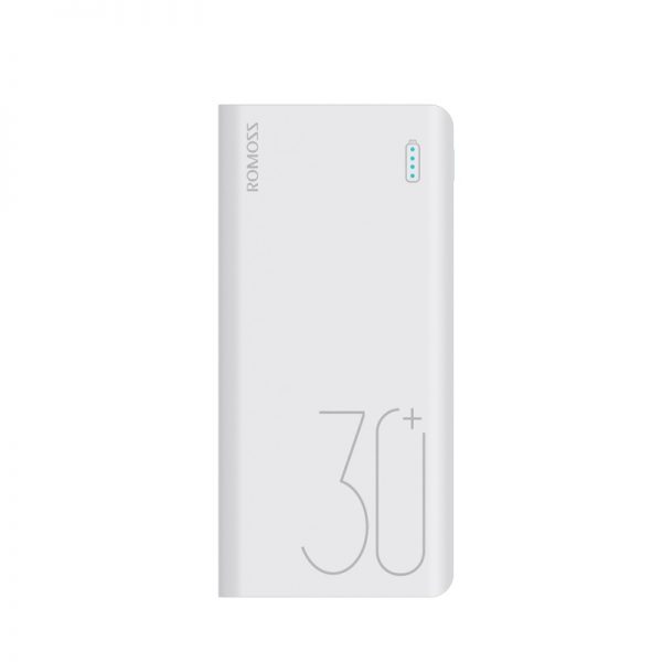 Romoss Sense8+ 30000mAh QC Type-C Power Bank - White